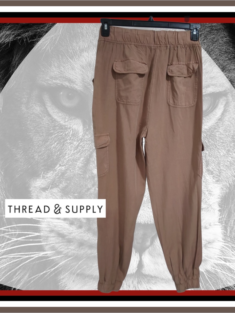*NWT* - Thread & Supply Khaki Cargo style Jogger Ankle Pants Sz M + FGWP! - Picture 4 of 7